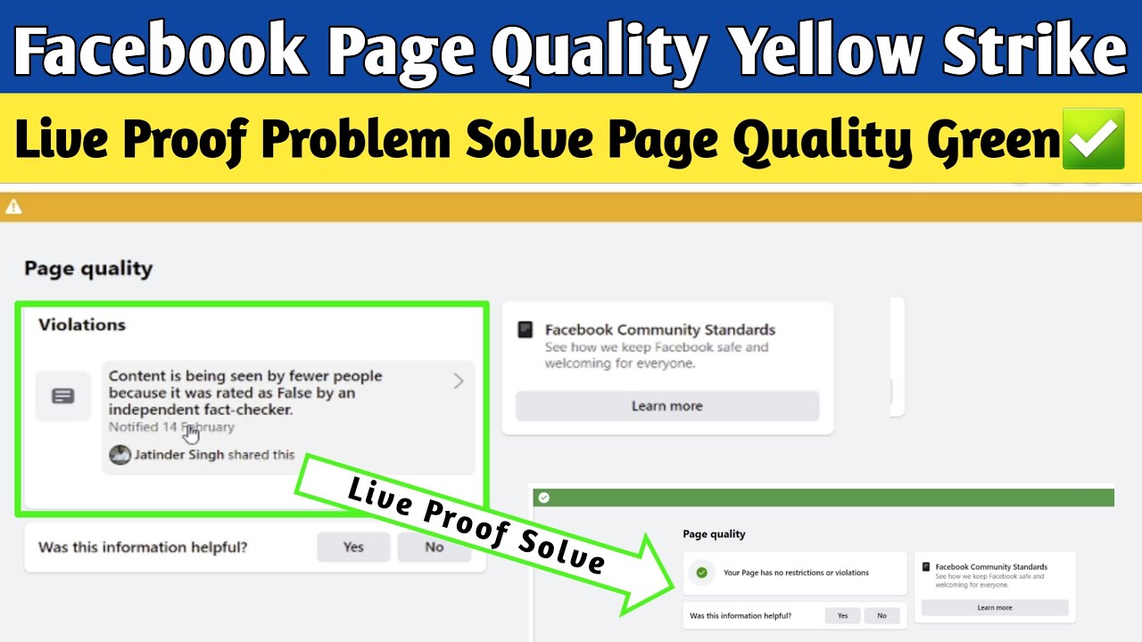 How To Facebook page quality yellow to green The Help Post